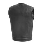 Men's Black Leather Motorcycle Vest – Club Style Biker Jacket - Image 3