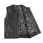Men's Black Leather Motorcycle Vest – Club Style Biker Jacket - Image 5