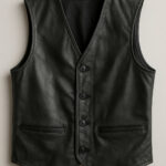 Men's Lightweight Black Leather Vest – Classic Formal Style
