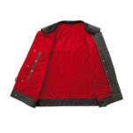 Men’s Black Perforated Leather Vest with Red Stitching - Image 4