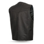 Men’s Formal Black Leather Vest – Western Style - Image 2